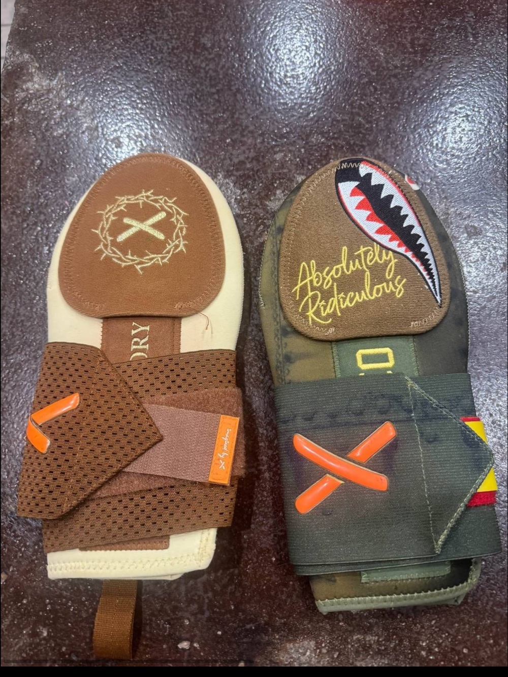 Men's or Youth Absolutely Ridiculous sliding mitts. War Hawk & Bible